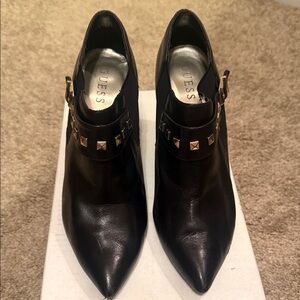 GUESS Black Ankle Boots with Gold Studs